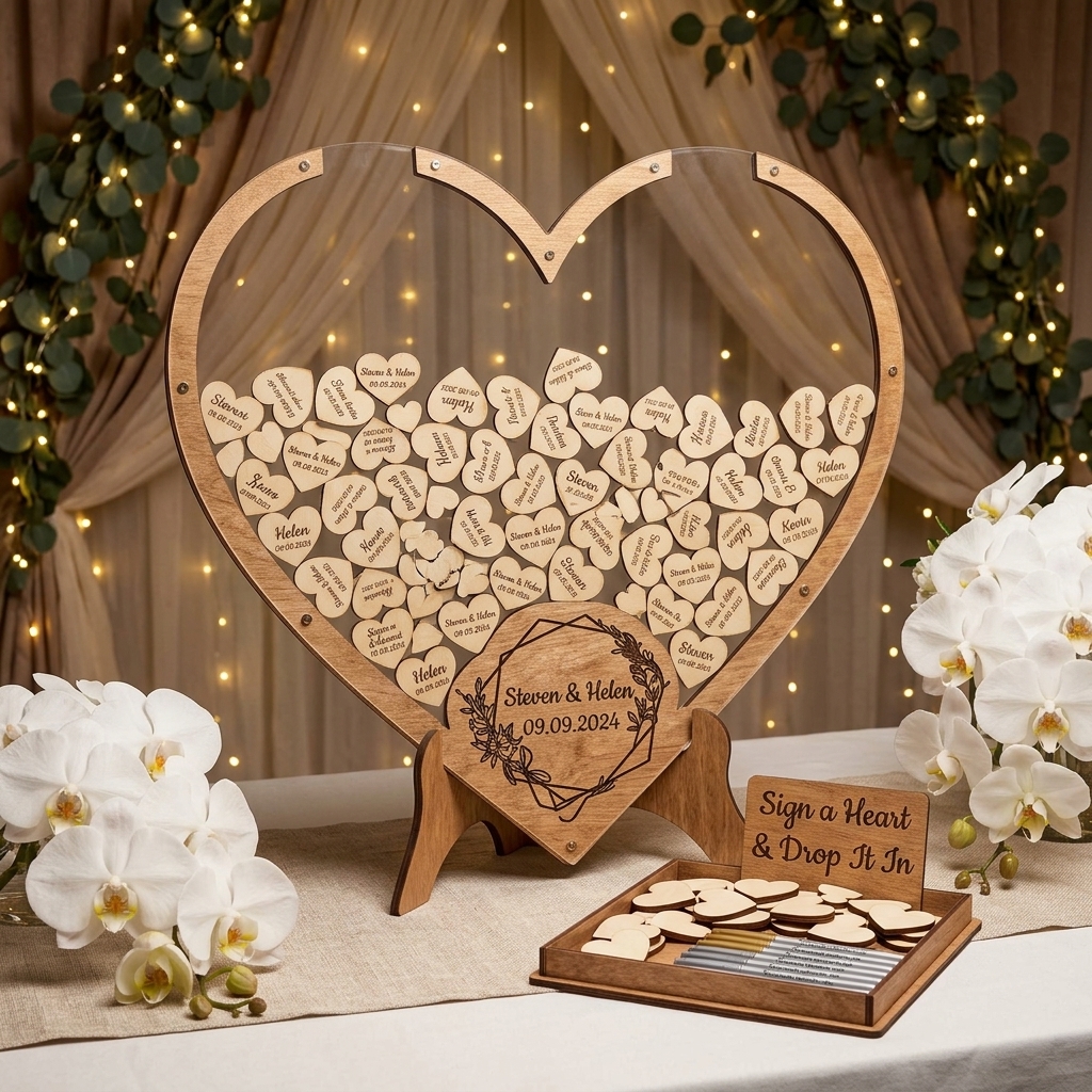 Large size dropping box wedding guestbook alternative